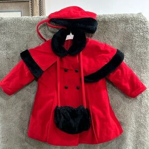 Red and Black Children's Coat Set